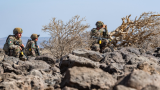 Des soldats des Forces françaises stationnées à Djibouti (FFDj) au cours d'un entraînement en mars 2022.