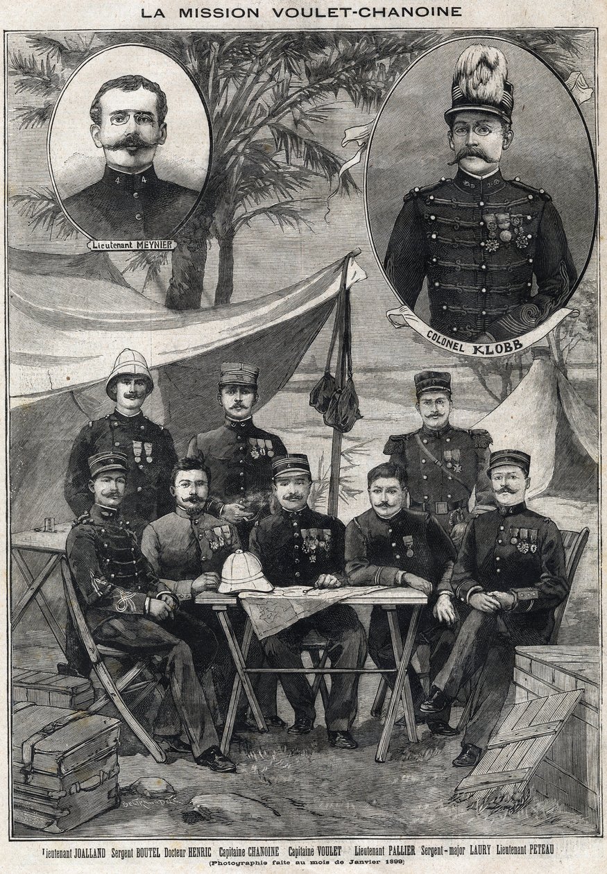 Composition à partir d'une affaire d'époque sur les participants à la mission Voulet-Chanoine.