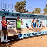 Fresque sur le mur du mess des officiers, Ouagadougou.