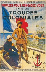 Affiche de propagande en faveur des troupes coloniales.
