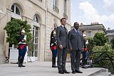 Emmanuel Macron a reçu Ali Bongo Ondimba le 23 juin 2023, à l'Élysée.
