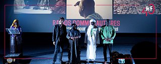 Lors de la projection du film, à Dakar.