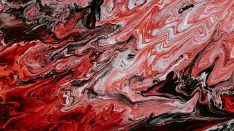 Cette image présente un motif abstrait avec des tourbillons de rouge, noir et blanc. Les couleurs se mélangent de manière fluide, créant une sensation de mouvement et d'énergie. Le rouge prédomine, évoquant des émotions intenses, tandis que le noir apporte une profondeur et un contraste. Les ondulations et les courbes suggèrent un dynamisme, presque comme une danse de couleurs qui se chevauchent et s'entrelacent. L'ensemble évoque une atmosphère à la fois passionnée et mystérieuse.